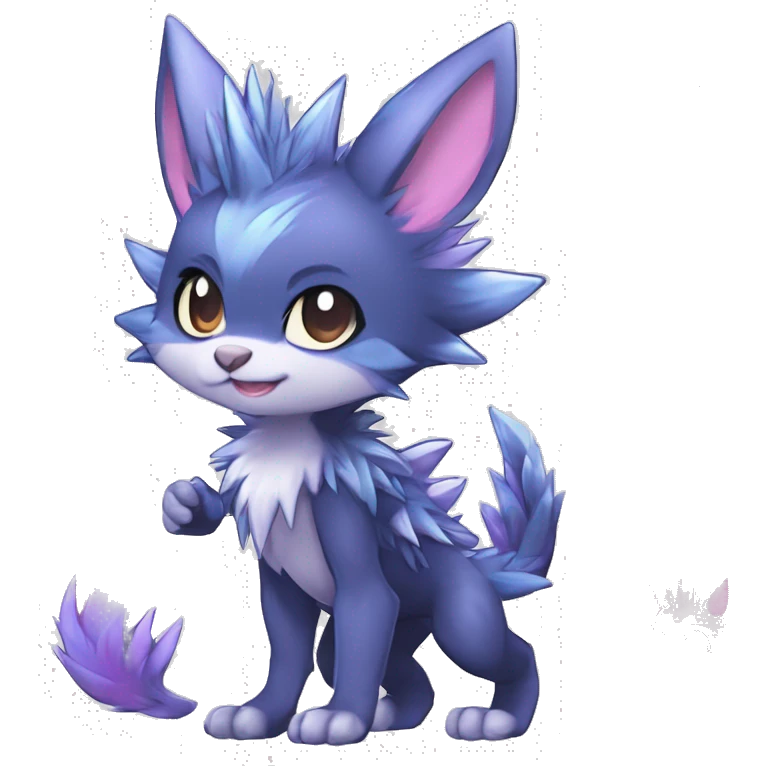 Anthro Scalie Spiky Cool Edgy Magical Shiny Colorful Pastel Sparkle Kemono-style Chibi Fantasy-Animal-Fakémon-Pokémon-Hybrid Fur Sona Aesthetic Full Body emoji