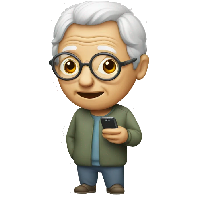 old person with a cellphone emoji