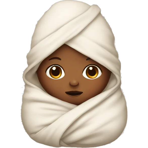 Swaddled brown baby emoji
