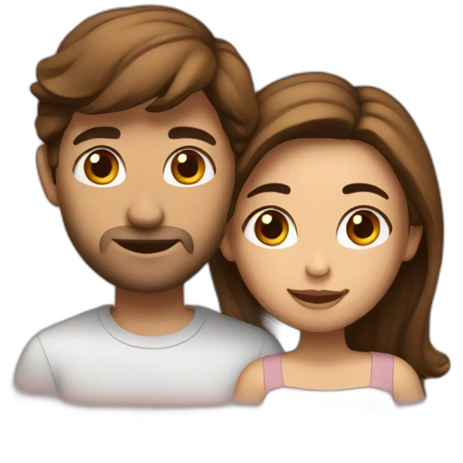 couple in love. She is with blende hair, but he is with brown hair emoji