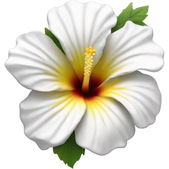  white hibiscus flower with a yellow center  emoji