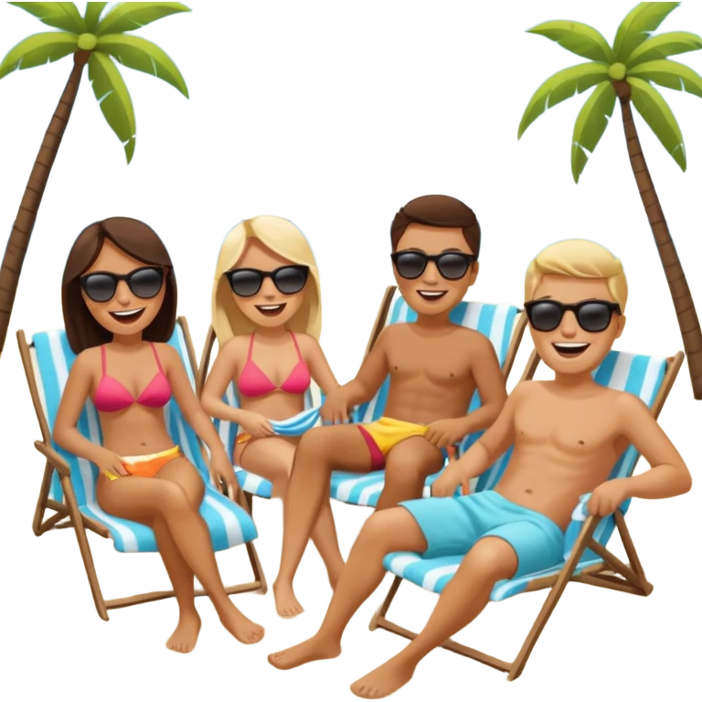 Beach, friends emoji