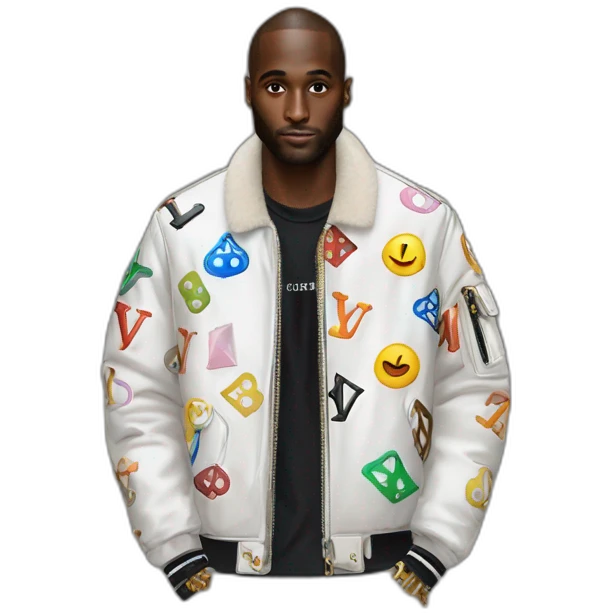 Virgil Abloh with louis Vuitton jacket emoji