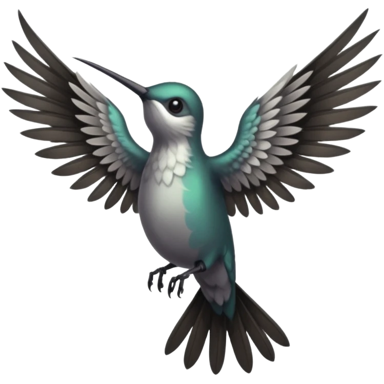 creppy demon like hummingbird with  creppy and very long wings   staring in your soul crepply and deadly  emoji