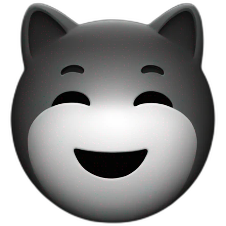 Chat sur un noire emoji