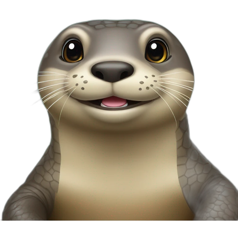Loutre sur une tortue emoji