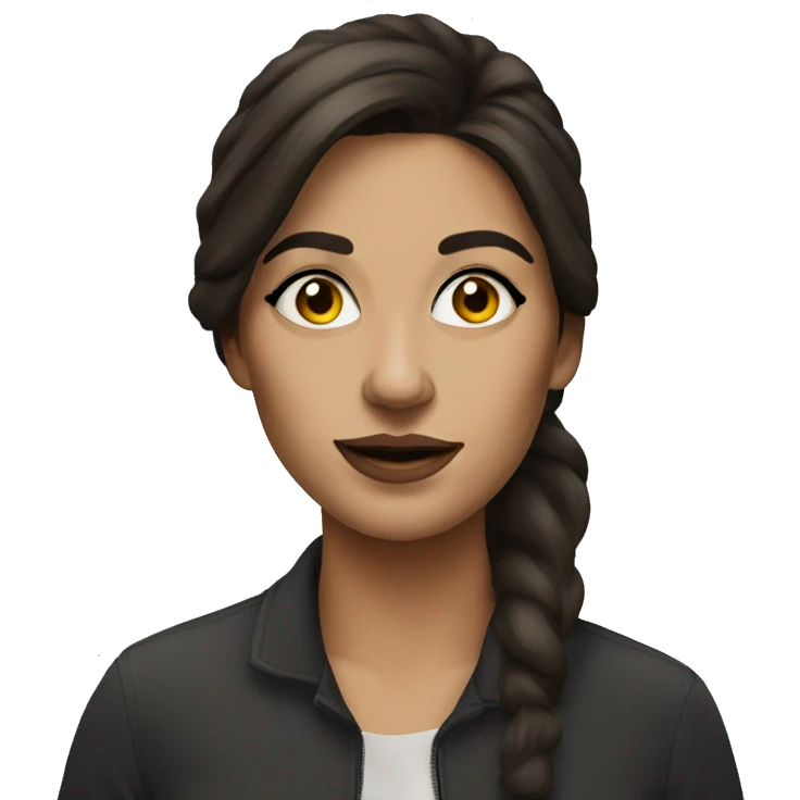 brunette woman artist with paint on her face emoji