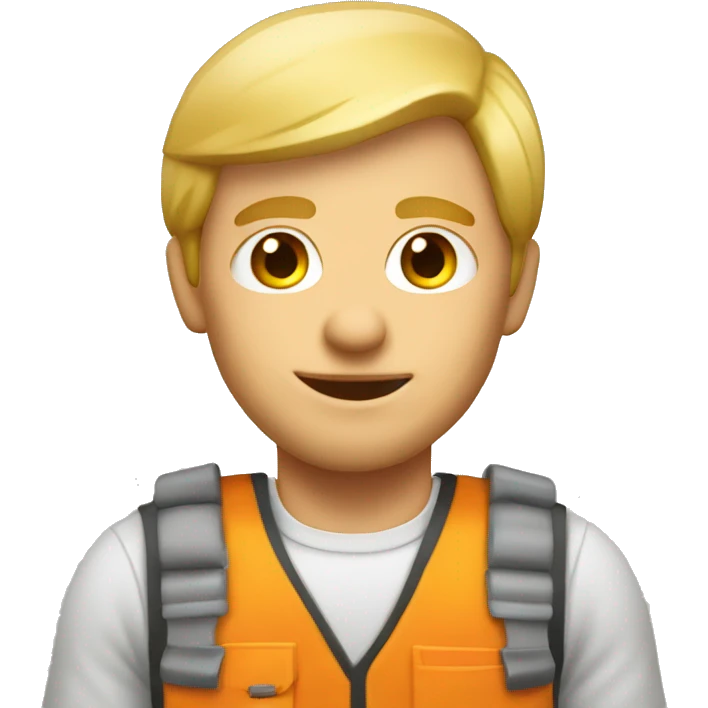 Blonde man carpenter emoji