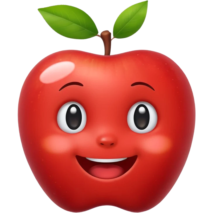 lububu cute expression, apple emoji style, simple bright, rounded, playful emoji