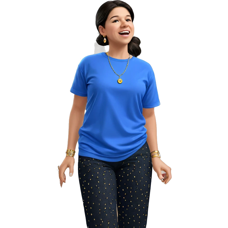 girl with jewelry indoors emoji