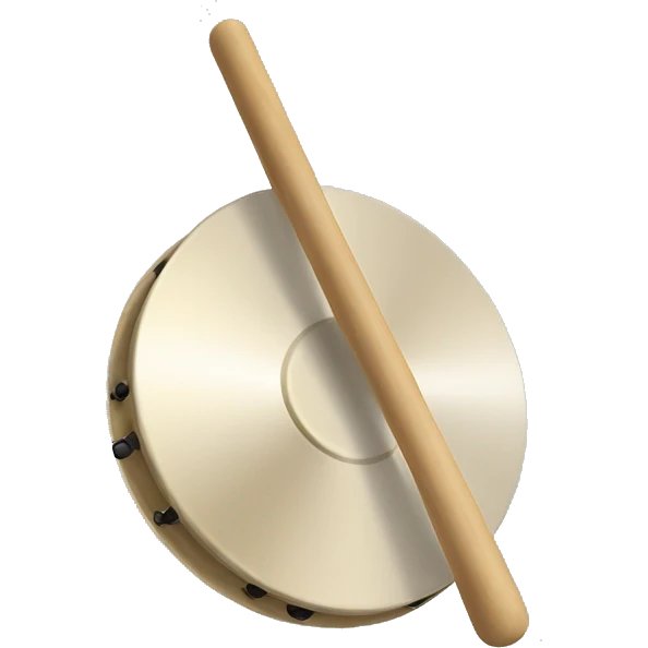 cymbal with drumstick small emoji