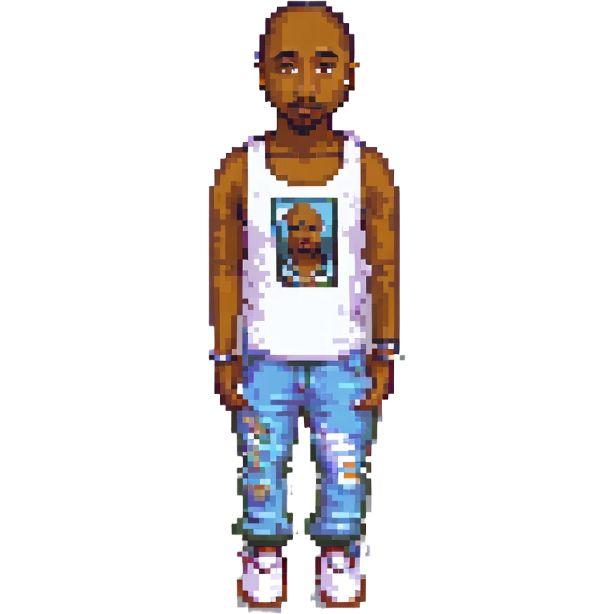 2Pac в полный рост, no background emoji
