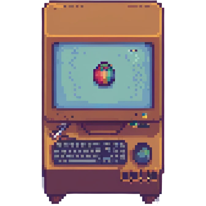 desktop PC, pixel art style emoji