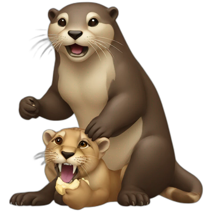 Otter eating a lion emoji