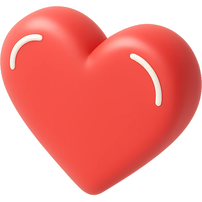 3D red heart emoji