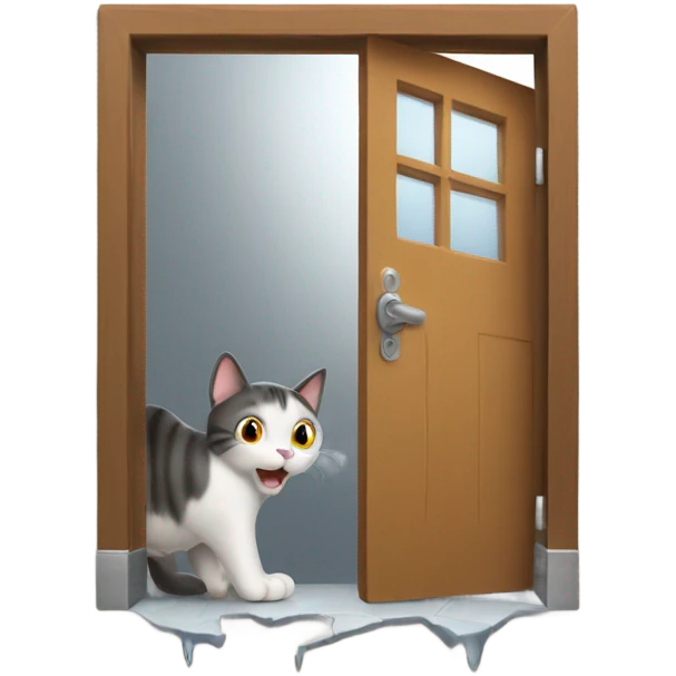 Cat breaking down a door emoji