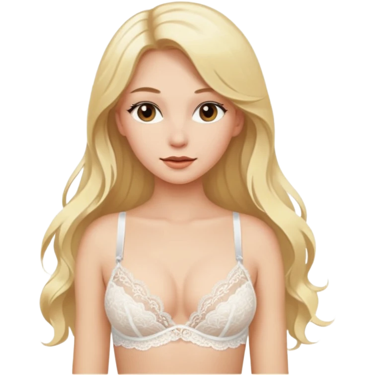 Blondynka w bieliźnie długie włosy emoji