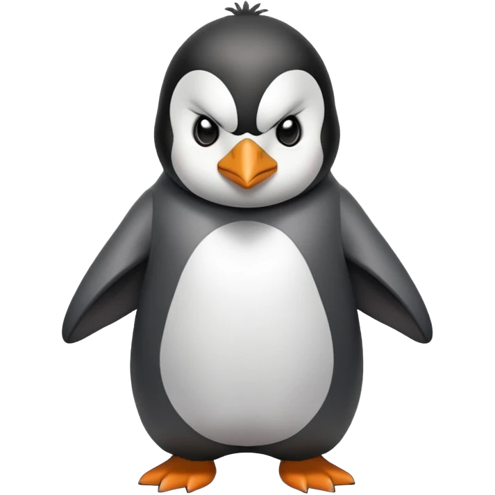 head and shoulders portrait of a friendly anthropomorphised penguin wearing a mafia-style tracksuit, soprano vibe, angry, intense brooding expression emoji