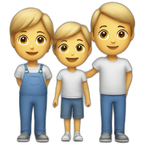 Mom with two Boys on the third place emoji