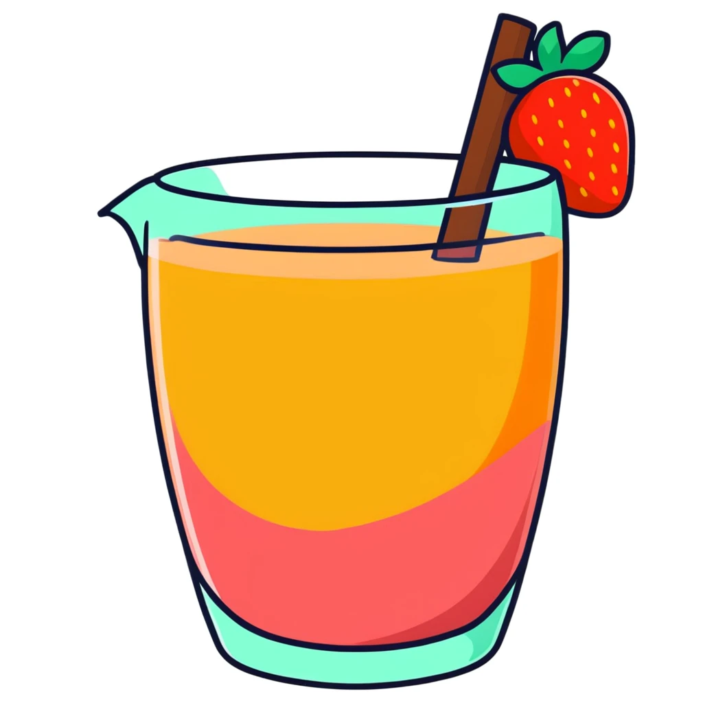 strawberry mint water next to cinnamon and orange water emoji