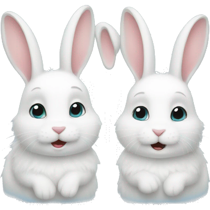 Two white rabbits emoji