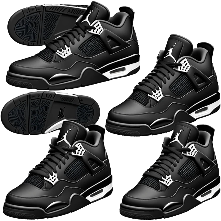 Jordan 4s Limited Edition Black Cats emoji