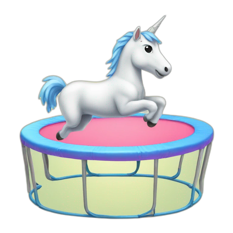 licorne sur trampoline emoji