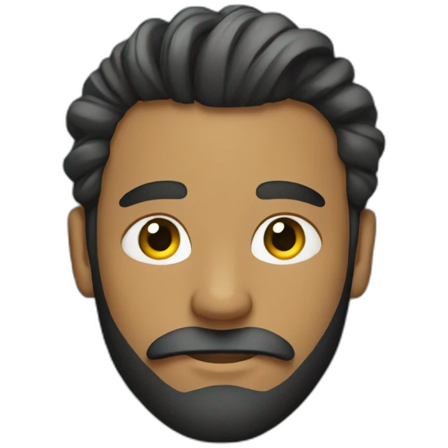 Guy wearing plaid with a full beard and man bun emoji