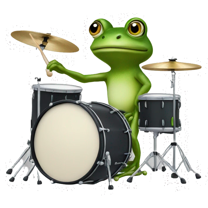 Frog playing drums emoji
