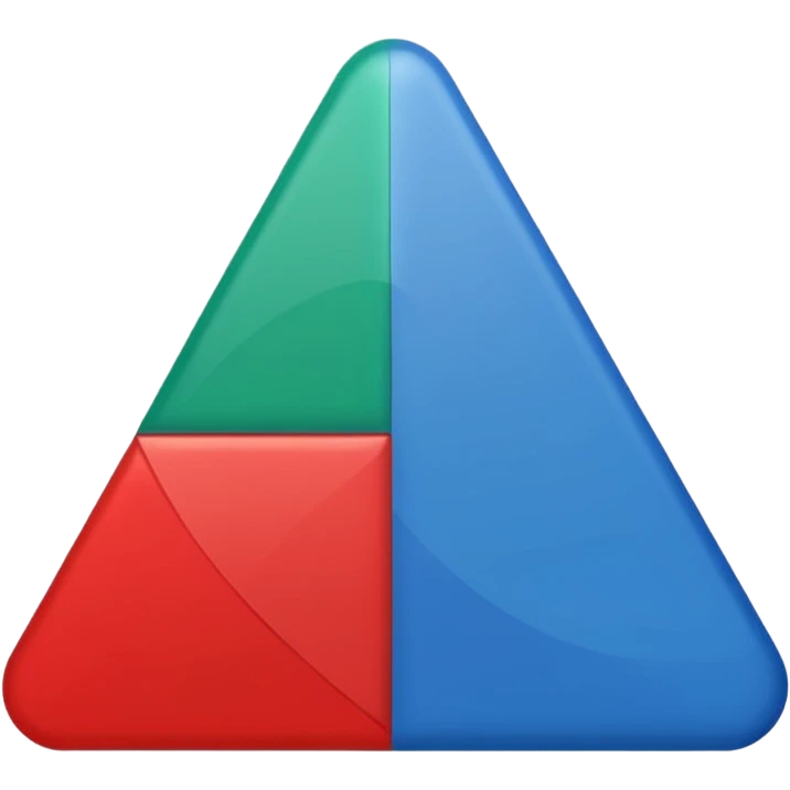 Green rectangle overlapping a red triangle and overlapping a blue oval. Horizontal aligned emoji