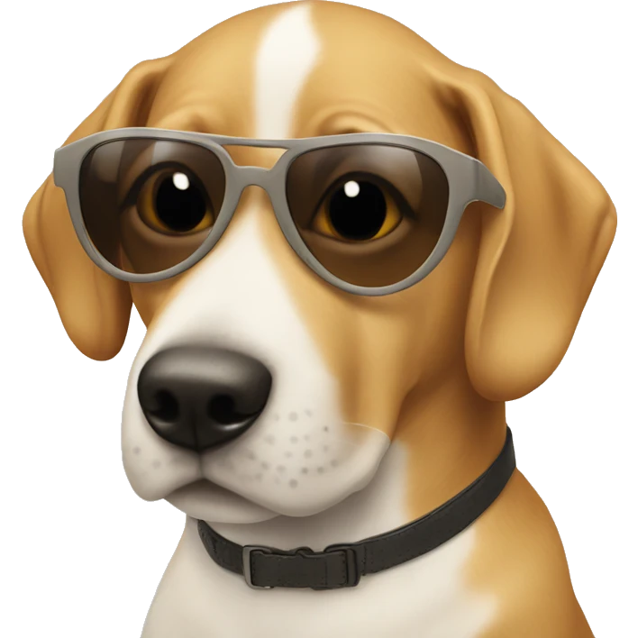A dog wearing a pair ￼sunglasses emoji