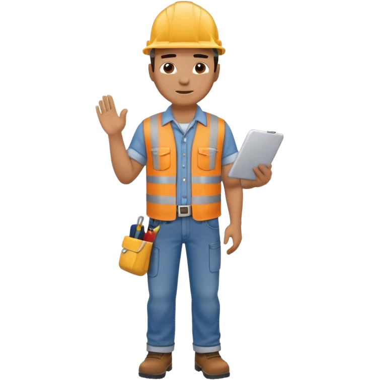 man working in construction full body emoji