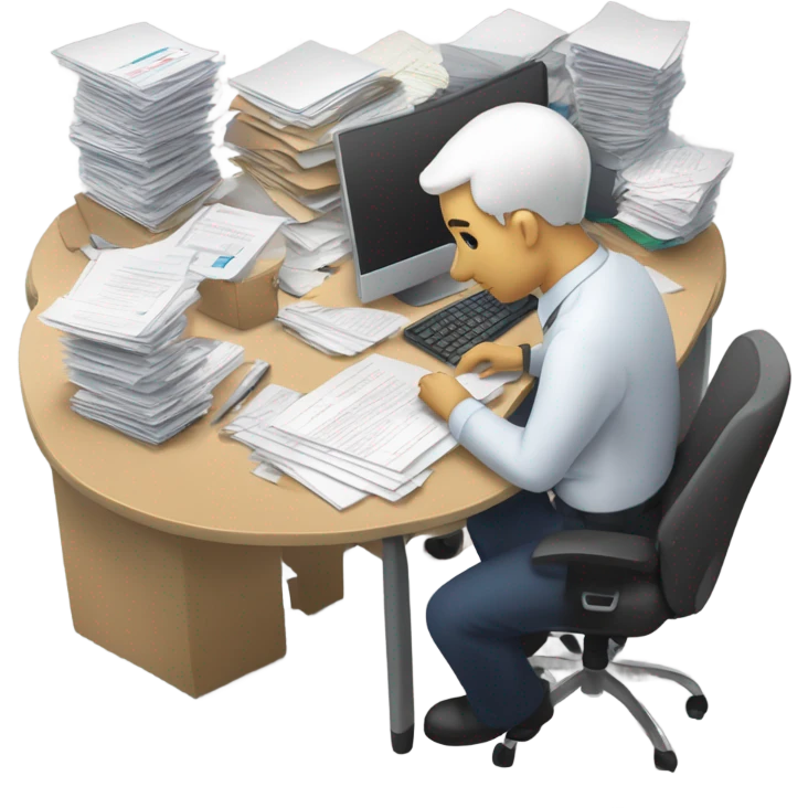 Working in office sorting emoji
