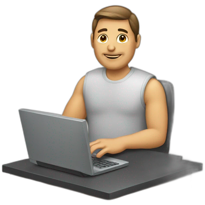 man with computer emoji