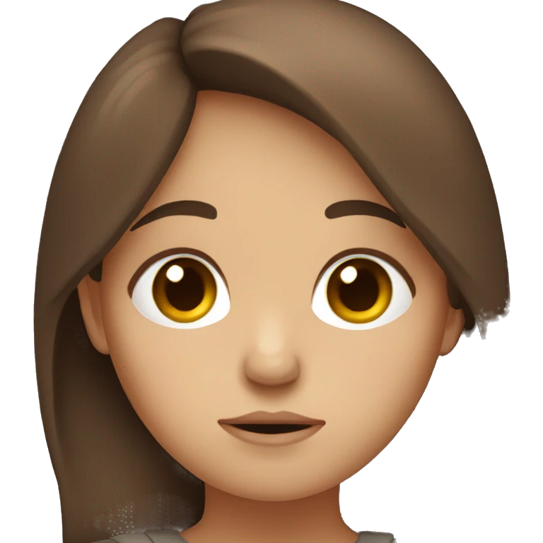 Sad brown haired girl emoji