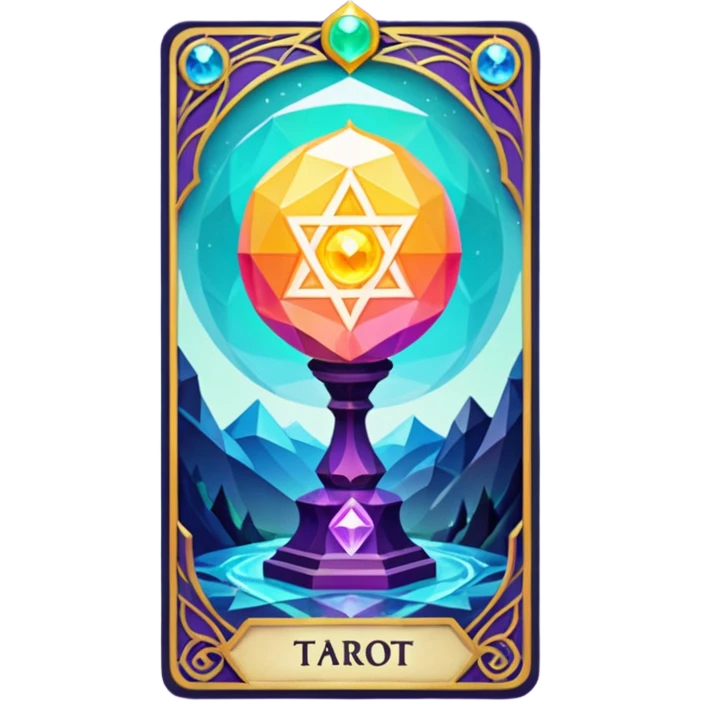 fantasy magic tarot card low poly emoji