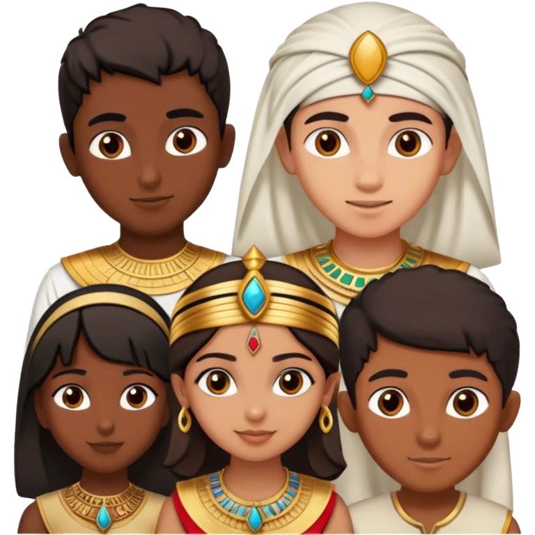 5 bestfriends, 1 indian girl, 1 Egyptian boy, persian girl 1 moroccan boy 1 black boy emoji
