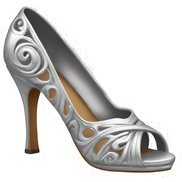 Silvery twirls low heels emoji