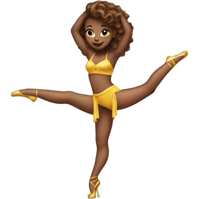 Pole dancer with brown hair emoji