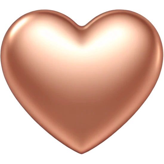 Glowing rose gold heart with soft light effect emoji