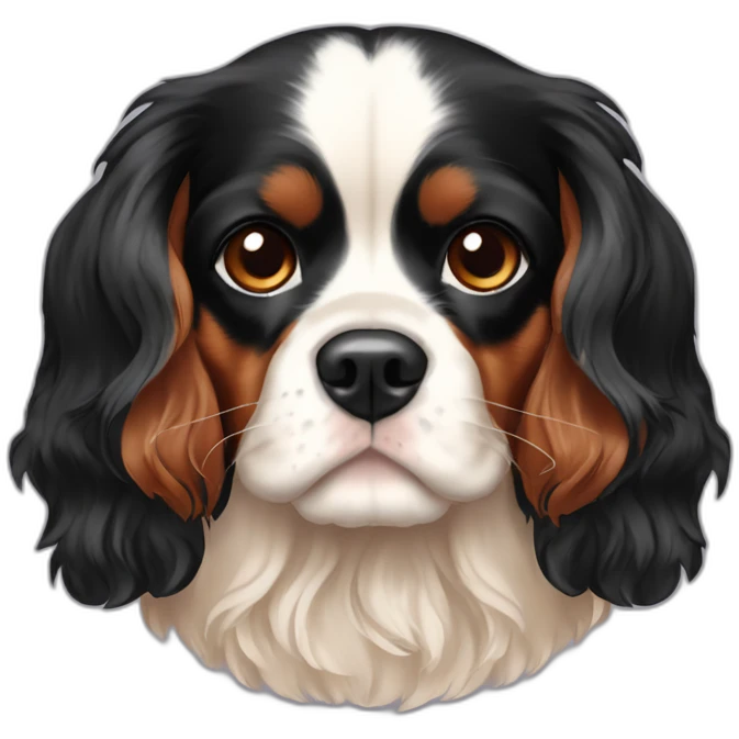 cavalier king Charles spaniel black and tan emoji