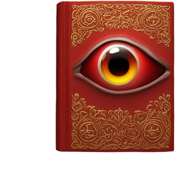 red magical book eye in middle emoji