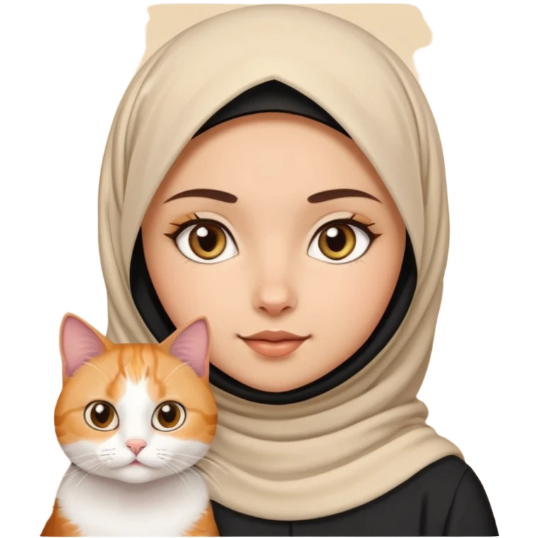 Cute calico cat with a muslim girl emoji