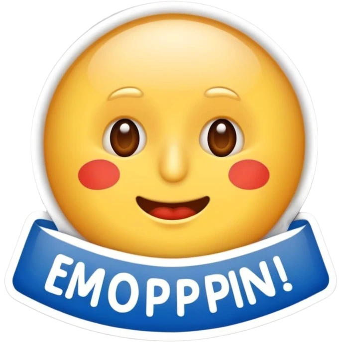 Сделай смешной стикер с русской надписью emoji