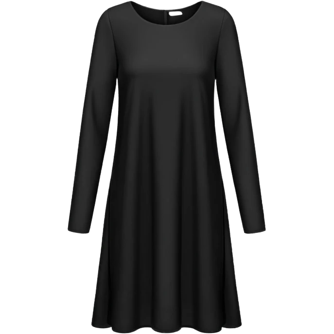 plain isolated black long sleeve shift dress emoji