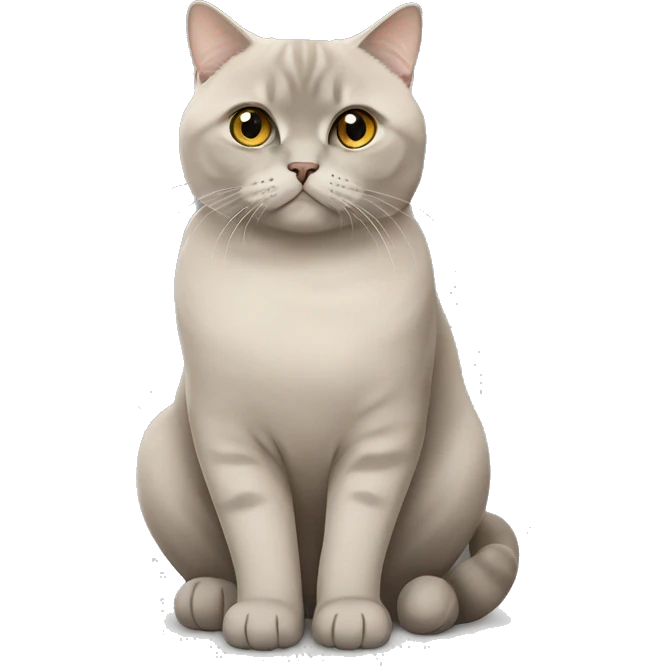 Beige British shorthair sitting with a grey Scottish fold  emoji