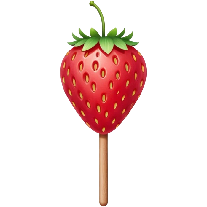 strawberry tanghulu on a wooden stick with shiny sugar coating emoji