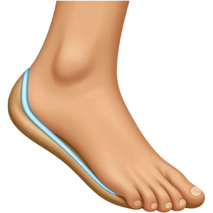 emoji of a human foot pressing on the ground, with two short curved pressure lines under the sole to show the weight and pressing effect, simple cartoon style emoji