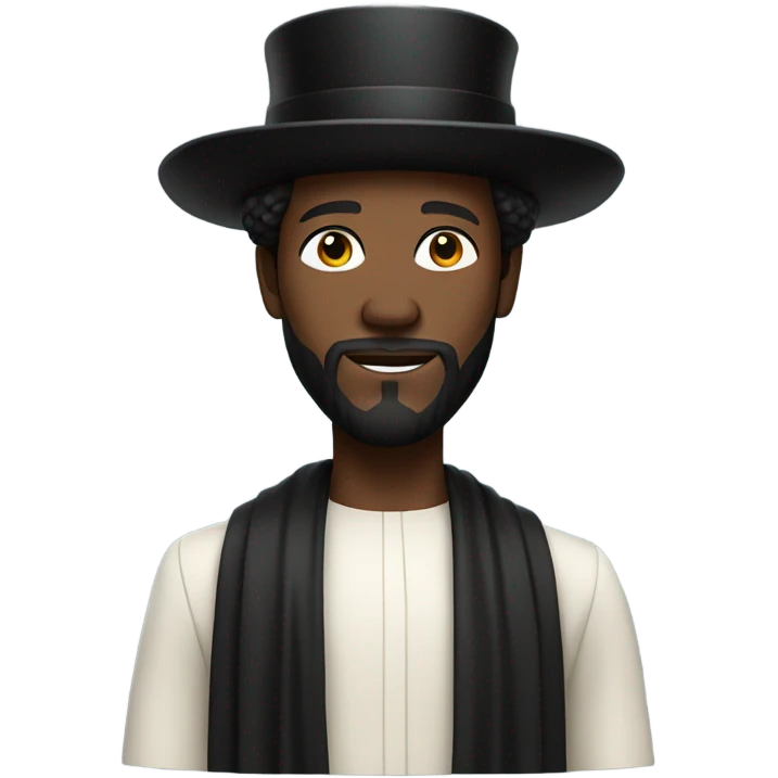 Black jesus wearing a top hat emoji