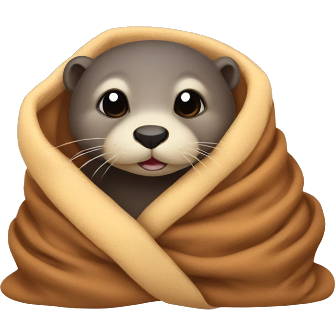 otter cozy in blanket emoji